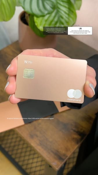 This is a close-up shot of the N26 metal card. It highlights its sleek design and is targeting an audience interested in