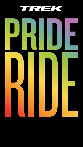 This ad promotes a "Pride Ride" event for the bike brand Trek.