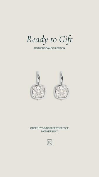 This image ad for Kendra Scott promotes their Mother's Day collection, specifically featuring earrings. It aims to p