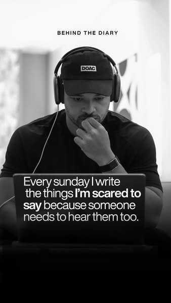 This ad features a testimonial from a man describing how writing in his diary helps him to express the things he is scar