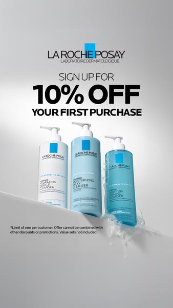Ad for La Roche-Posay offering 10% off the customer's first purchase.