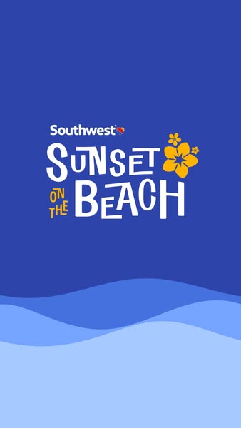 This is an image ad for Southwest promoting travel to the beach. The image includes the Southwest logo and brand colors,