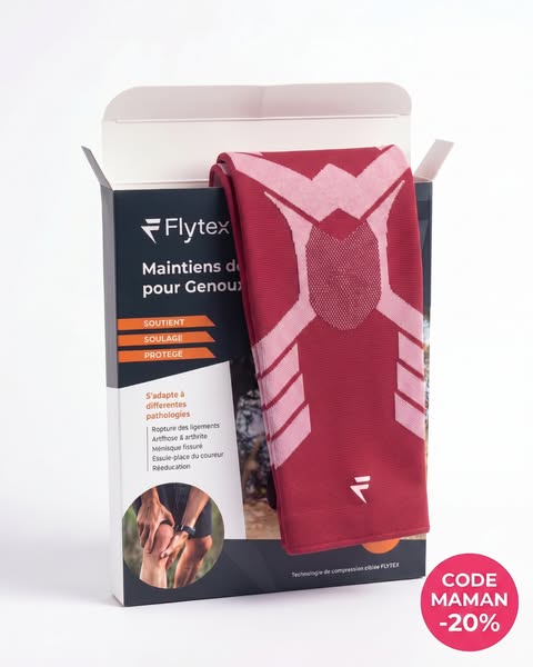 This ad promotes Flytex knee supports, emphasizing their ability to provide support, relief, and protection. It targets 