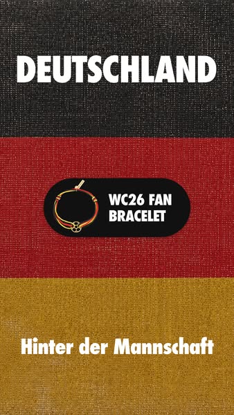This ad features a fan bracelet for the German national team to promote the WC26 tournament.