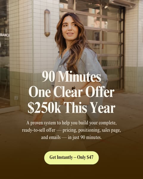This image ad promotes a system designed to help users build a complete, ready-to-sell offer in just 90 minutes, promisi