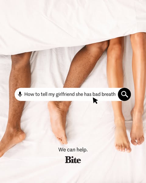 The ad presents a humorous take on a common relationship problem: how to tell your girlfriend she has bad breath. The im