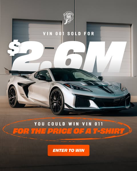 This ad promotes a contest in which people can win a vehicle by entering a contest. The image highlights the price of th