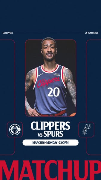 This ad is designed to promote a basketball game between the LA Clippers and the San Antonio Spurs. It features an image