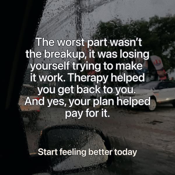 This image ad promotes therapy as a solution for individuals struggling with the emotional aftermath of a breakup, parti