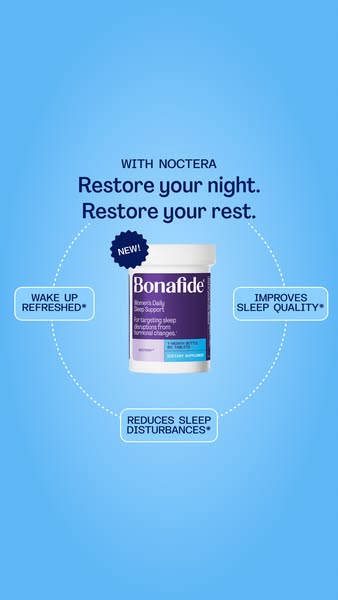 This ad is for Bonafide Nocterra, a product that is designed to restore your night and rest. It highlights that it can h