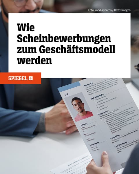 This ad is for a news article about fake job applications that are used as a business model.
