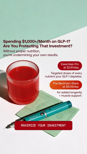 The image ad suggests that people spending money on GLP-1 treatments may be undermining their results if they aren't