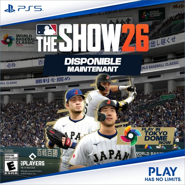 This image ad promotes MLB The Show 26, highlighting its connection to the World Baseball Classic and the ability to 