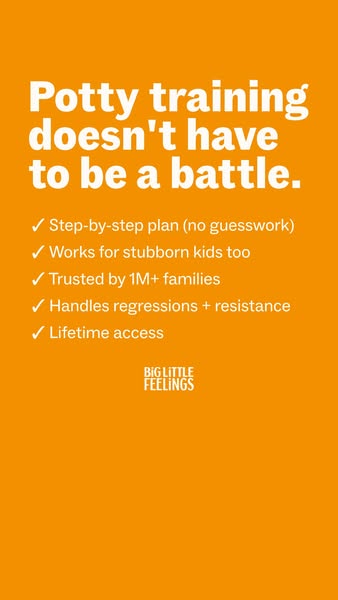 This ad emphasizes that potty training doesn't have to be a battle using features such as a step-by-step plan, works