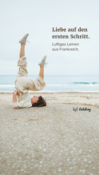 This ad promotes Wildling shoes with an image of a person upside down on a beach wearing the brand's sneakers.