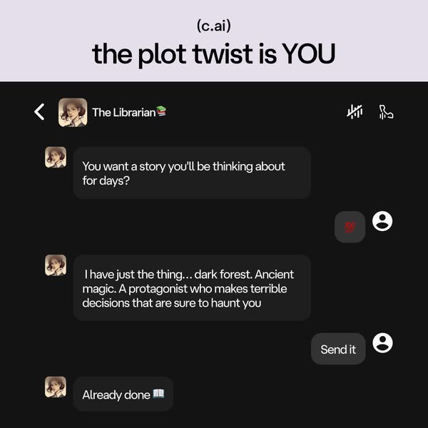 An ad is made to appear as if it is a chat between two people regarding a book recommendation.