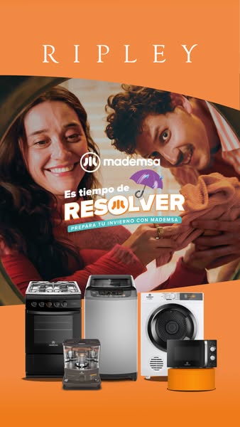 This ad for Ripley features Mademsa brand appliances. The ad shows a happy couple in the background above an assortment 