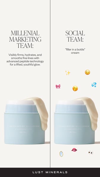 The ad highlights the difference in marketing approaches between the "Millennial Marketing Team" and the &quot