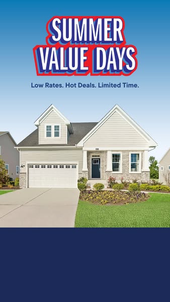 This ad promotes summer value days for new homes with low rates and hot deals for a limited time.