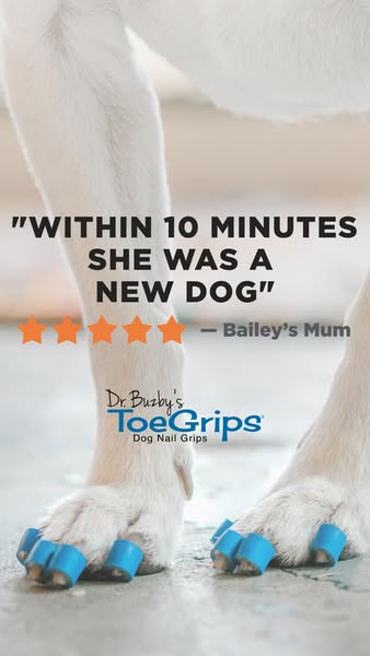Dr. Buzby’s ToeGrips for dogs ad