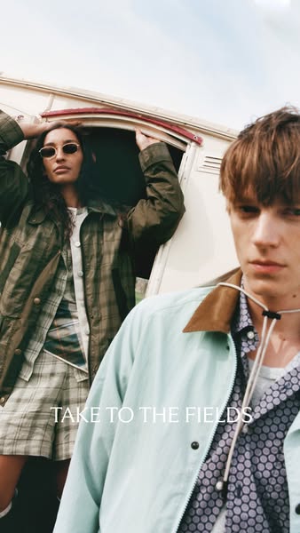 This ad features two models wearing the brand's apparel. The ad is promoting a lifestyle of freedom and adventure.