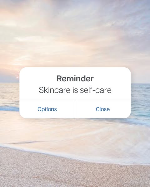 This ad presents a reminder about self-care, suggesting that skincare is a form of self-care. It uses a simulated mobile