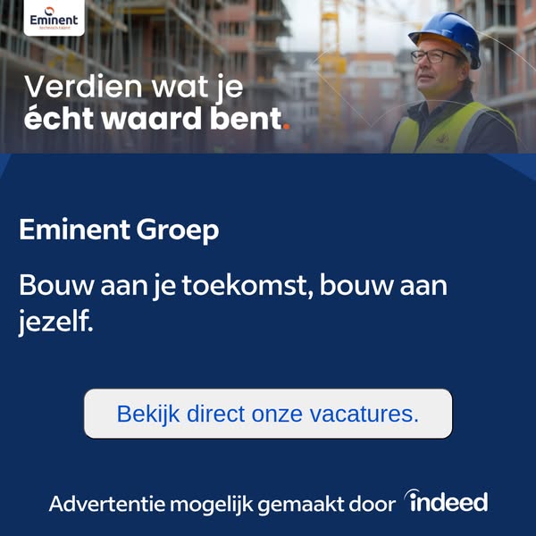 This image ad by Eminent Groep and sponsored by Indeed encourages viewers to invest in their future by exploring employm