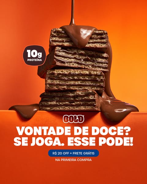 This ad features a stack of Gold protein wafers covered in chocolate. The ad highlights the protein content and sweet ta