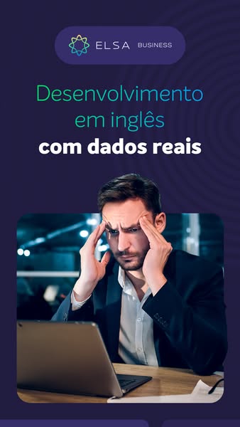 This ad showcases the problems professionals have while learning English and how Elsa Business solves this problem. The 