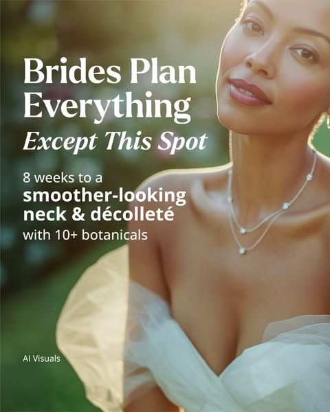 This ad for AI Visuals targets brides-to-be with an image of a woman wearing a bridal gown. The ad copy calls attention 