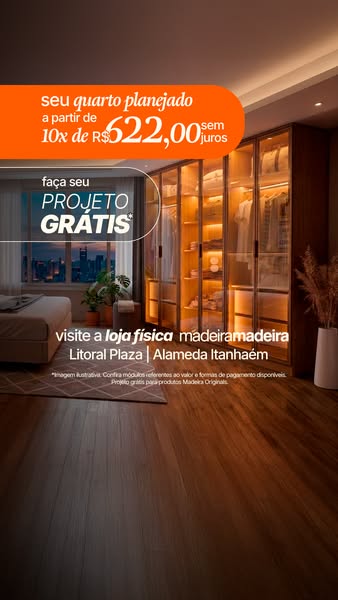 This image ad promotes Madeira Madeira custom bedroom design services and a free project design.
