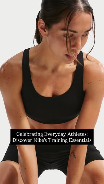 This image ad for Nike features an everyday female athlete and the training essentials that Nike has to offer. It highli