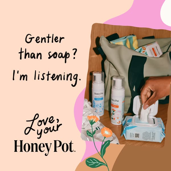This ad uses an open bag with the brand's products inside to suggest that it is easy to carry and gentle enough to r