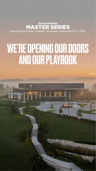 The ad promotes the EntreLeadership Master Series hosted at the Ramsey Event Center in Franklin, Tennessee, from Novembe