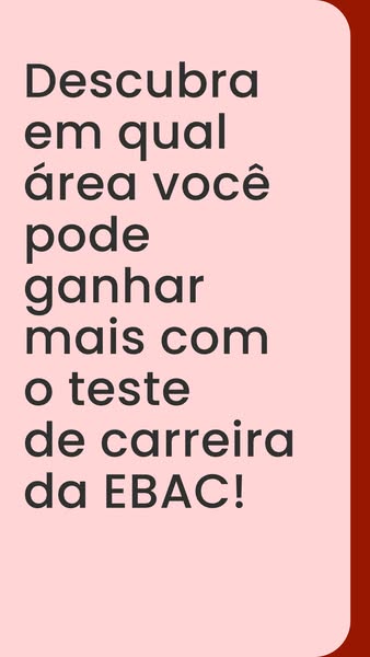 The ad encourages users to discover the career area where they can earn more through a career test from EBAC.