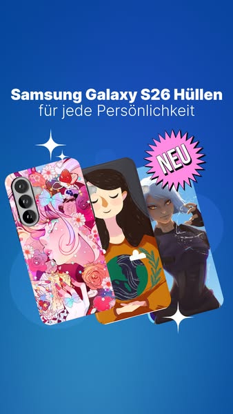 This ad promotes phone cases for the Samsung Galaxy S26 model, emphasizing their unique designs to match diverse persona