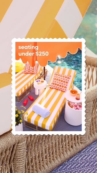 This image ad features outdoor seating options that cost under $250.