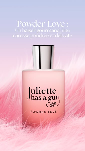 This is an image ad showcasing Juliette has a gun Powder Love perfume.