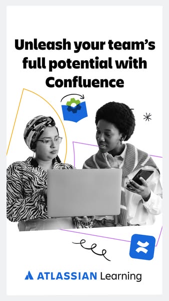 This ad promotes Atlassian Learning by showcasing Confluence, a team collaboration tool. The ad aims to attract users by