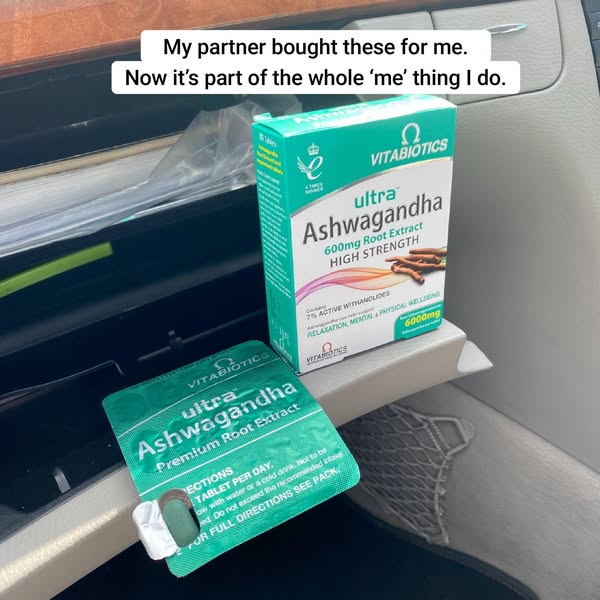 This ad showcases the Vitabiotics Ultra Ashwagandha product through an authentic, user-generated style, implying persona