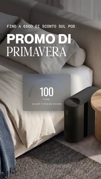 This ad promotes a Spring sale on the Pod product, visualizing a sleep score as a value proposition.