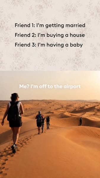 The ad is a meme with a text overlay, which suggests that while friends are getting married, buying houses, and having c