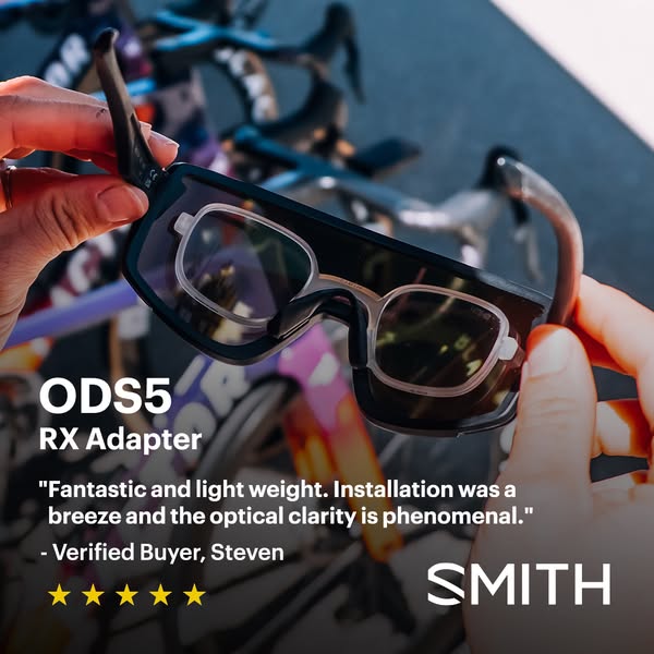 An ad for SMITH ODS5 RX Adapter featuring a customer testimonial.
