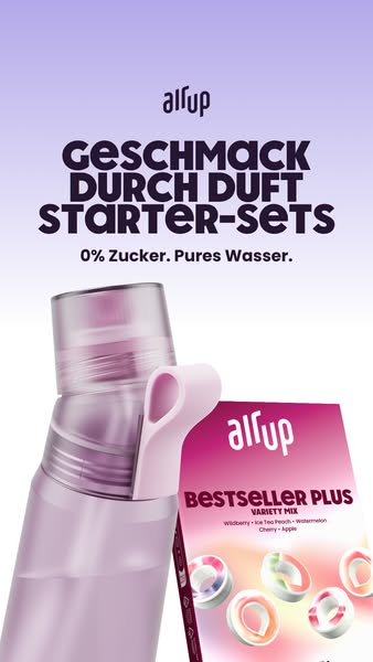 This ad for AirUp promotes their starter sets which allows you to experience flavor through scent and provides pure wate