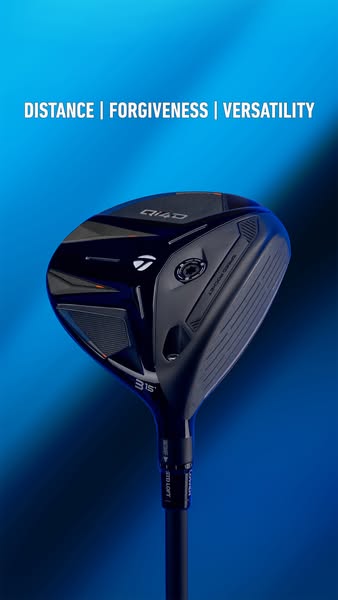 This ad showcases the TaylorMade Qi4D golf club, highlighting its key features: distance, forgiveness, and versatility. 