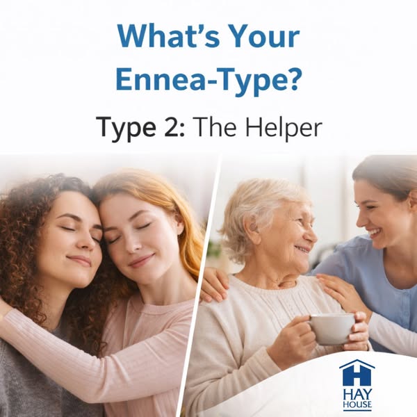 This ad from Hay House promotes the concept of Enneagram types, specifically focusing on Type 2: The Helper. It aims to 