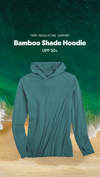A photo promoting a Bamboo Shade Hoodie.