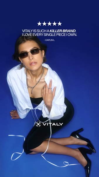 This ad features a testimonial from a customer who loves Vitaly jewelry. The ad shows a woman wearing Vitaly jewelry aga