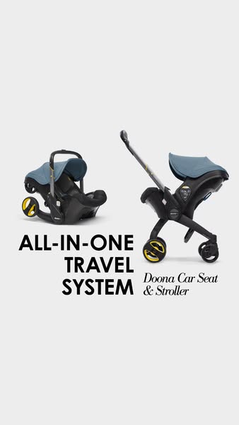 This ad showcases the Doona Car Seat & Stroller, highlighting its all-in-one travel system design. The ad features t