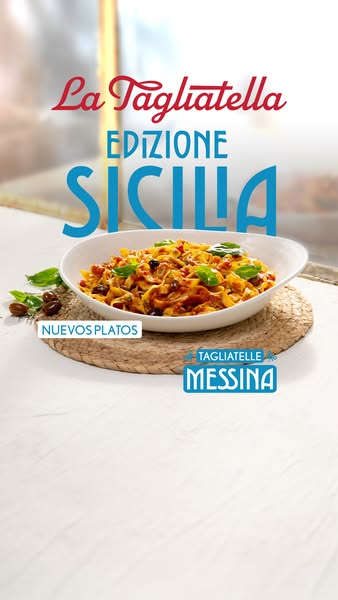 This ad showcases the La Tagliatella's new Sicily-inspired pasta dish. It is shot as a still-life photo with a shall